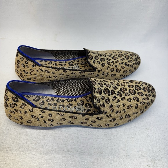 Rothy's The Flat Round Toe Spotted Leopard Print Loafer Ballet Flat 9.5 - Picture 2 of 7